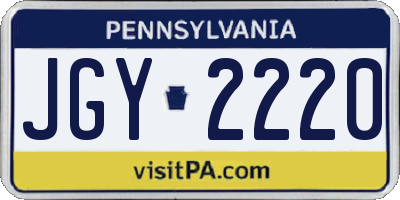 PA license plate JGY2220