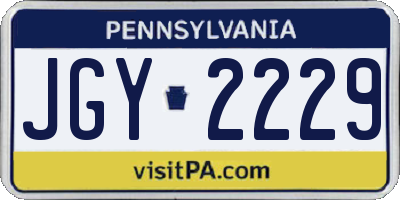 PA license plate JGY2229