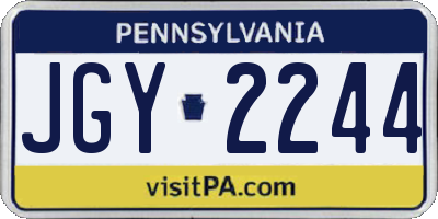 PA license plate JGY2244