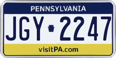 PA license plate JGY2247