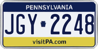 PA license plate JGY2248