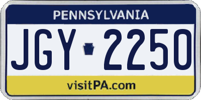 PA license plate JGY2250