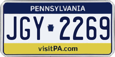 PA license plate JGY2269