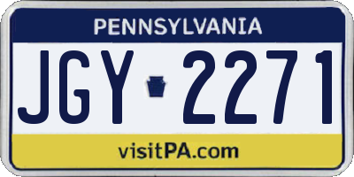 PA license plate JGY2271