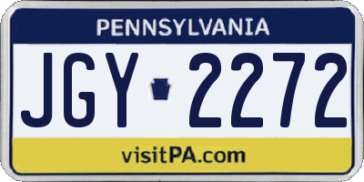 PA license plate JGY2272