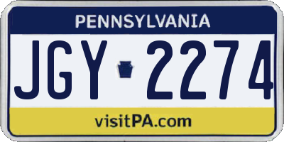 PA license plate JGY2274
