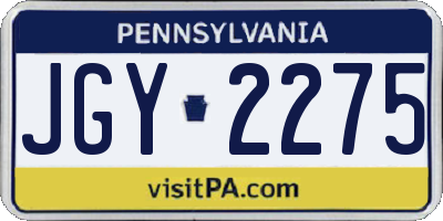 PA license plate JGY2275