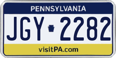 PA license plate JGY2282