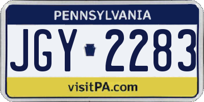 PA license plate JGY2283