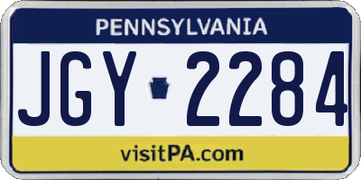 PA license plate JGY2284