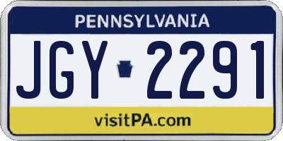 PA license plate JGY2291