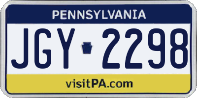 PA license plate JGY2298