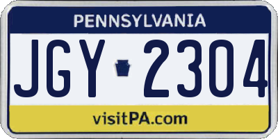PA license plate JGY2304