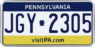 PA license plate JGY2305