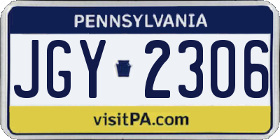 PA license plate JGY2306