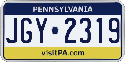 PA license plate JGY2319