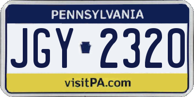 PA license plate JGY2320