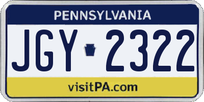 PA license plate JGY2322