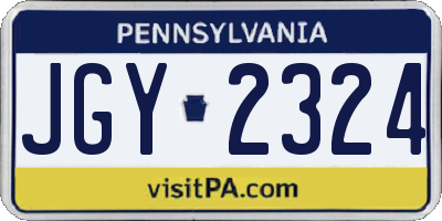 PA license plate JGY2324