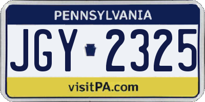 PA license plate JGY2325
