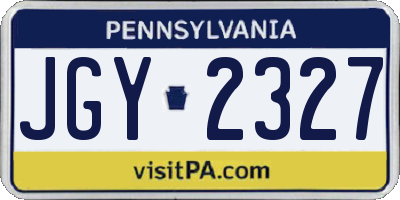 PA license plate JGY2327