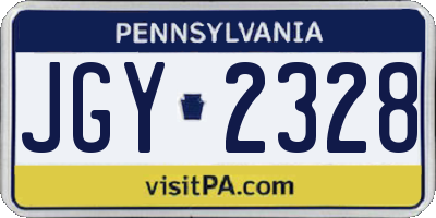 PA license plate JGY2328