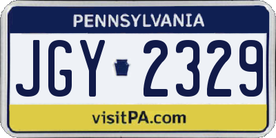 PA license plate JGY2329