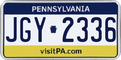 PA license plate JGY2336