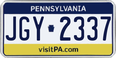 PA license plate JGY2337
