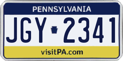 PA license plate JGY2341
