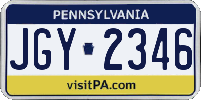 PA license plate JGY2346