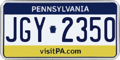 PA license plate JGY2350