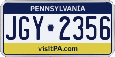 PA license plate JGY2356
