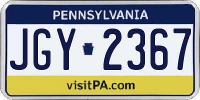 PA license plate JGY2367