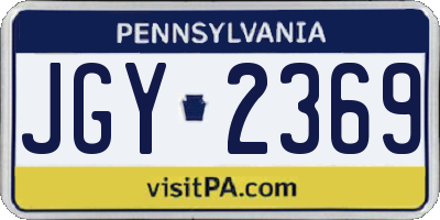 PA license plate JGY2369