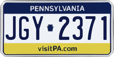 PA license plate JGY2371