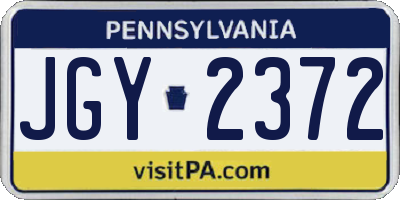 PA license plate JGY2372