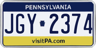 PA license plate JGY2374