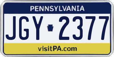 PA license plate JGY2377