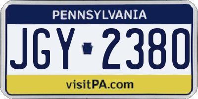 PA license plate JGY2380