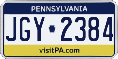 PA license plate JGY2384