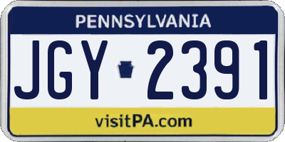 PA license plate JGY2391