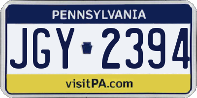 PA license plate JGY2394