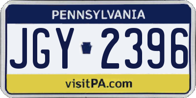 PA license plate JGY2396