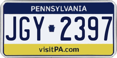 PA license plate JGY2397