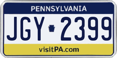 PA license plate JGY2399