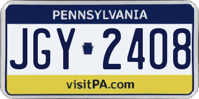 PA license plate JGY2408