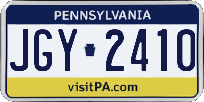 PA license plate JGY2410