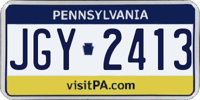 PA license plate JGY2413