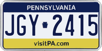 PA license plate JGY2415